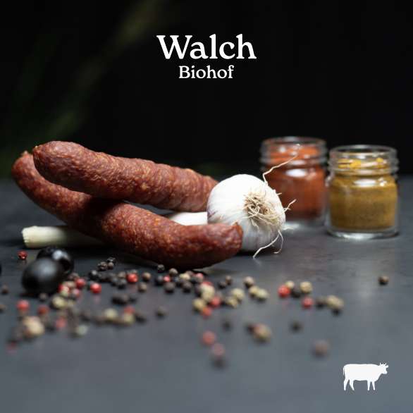 Walch Cabanossi Wurst Walch Cabanossi Wurst, angerichtet mit Gewürzen