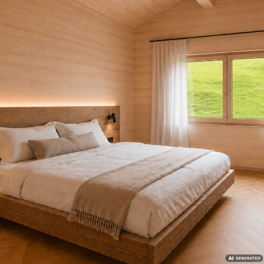 Schlafzimmer Ferienwohung Bett